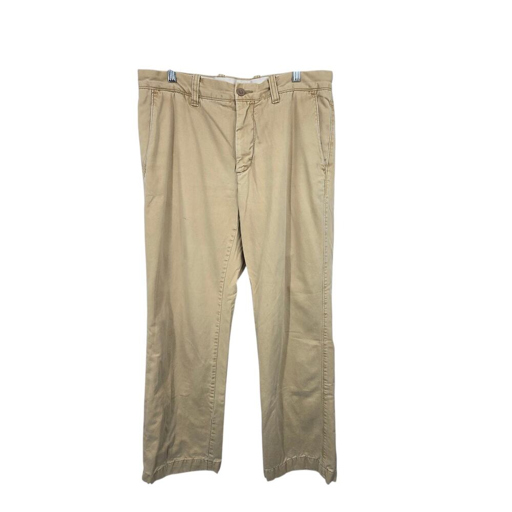 Eddie Bauer Flannel Line Pants Mens 34x32 Legend Wash Tan Outdoor Utility Casual